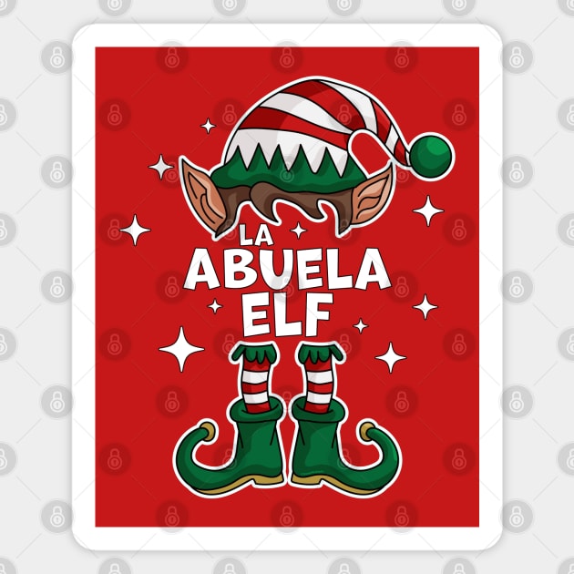 La Abuela Elf - Grandma Elf Christmas Party Matching Family Magnet by OrangeMonkeyArt